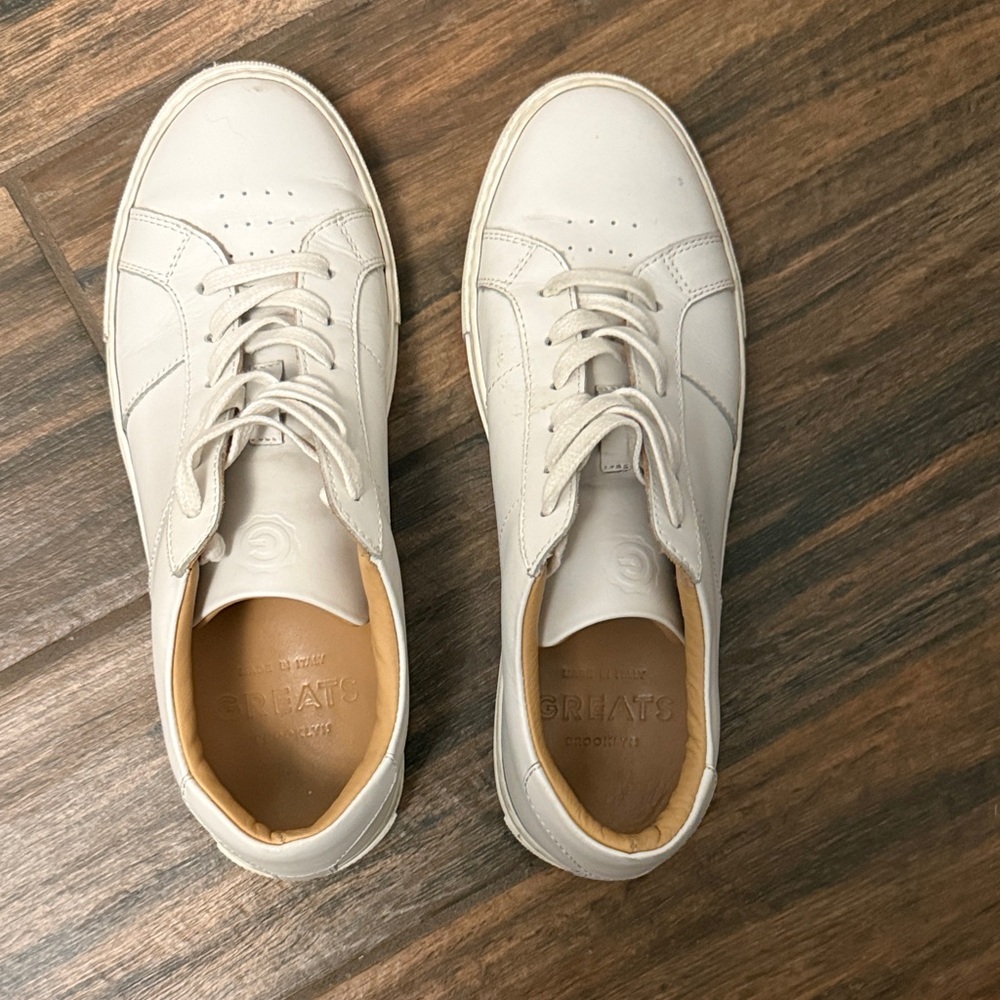 Greats White Leather Sneakers